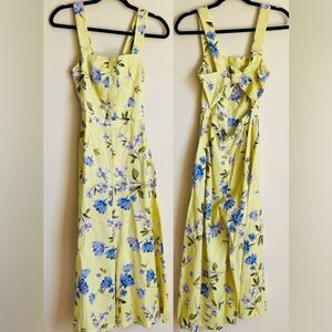 YUMI KIM Yellow Linen Floral Sleeveless Wide Leg Jumpsuit Small